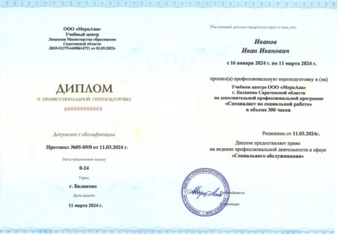 Диплом ПП специалист по социальной работе